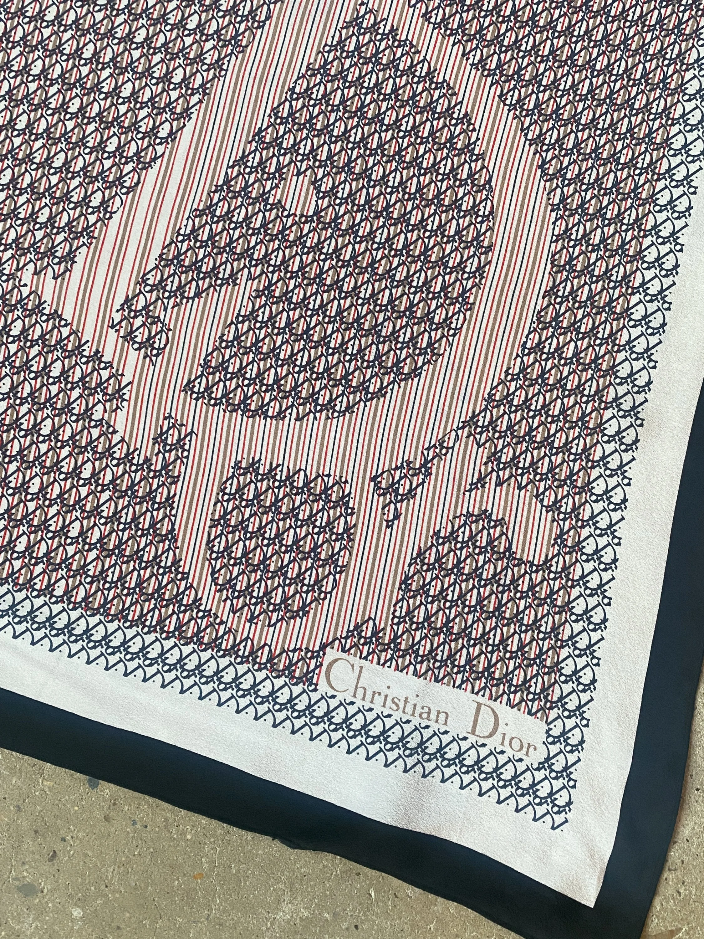 1990s Christian Dior Logo Mania Silk Scarf — Wayward Collection